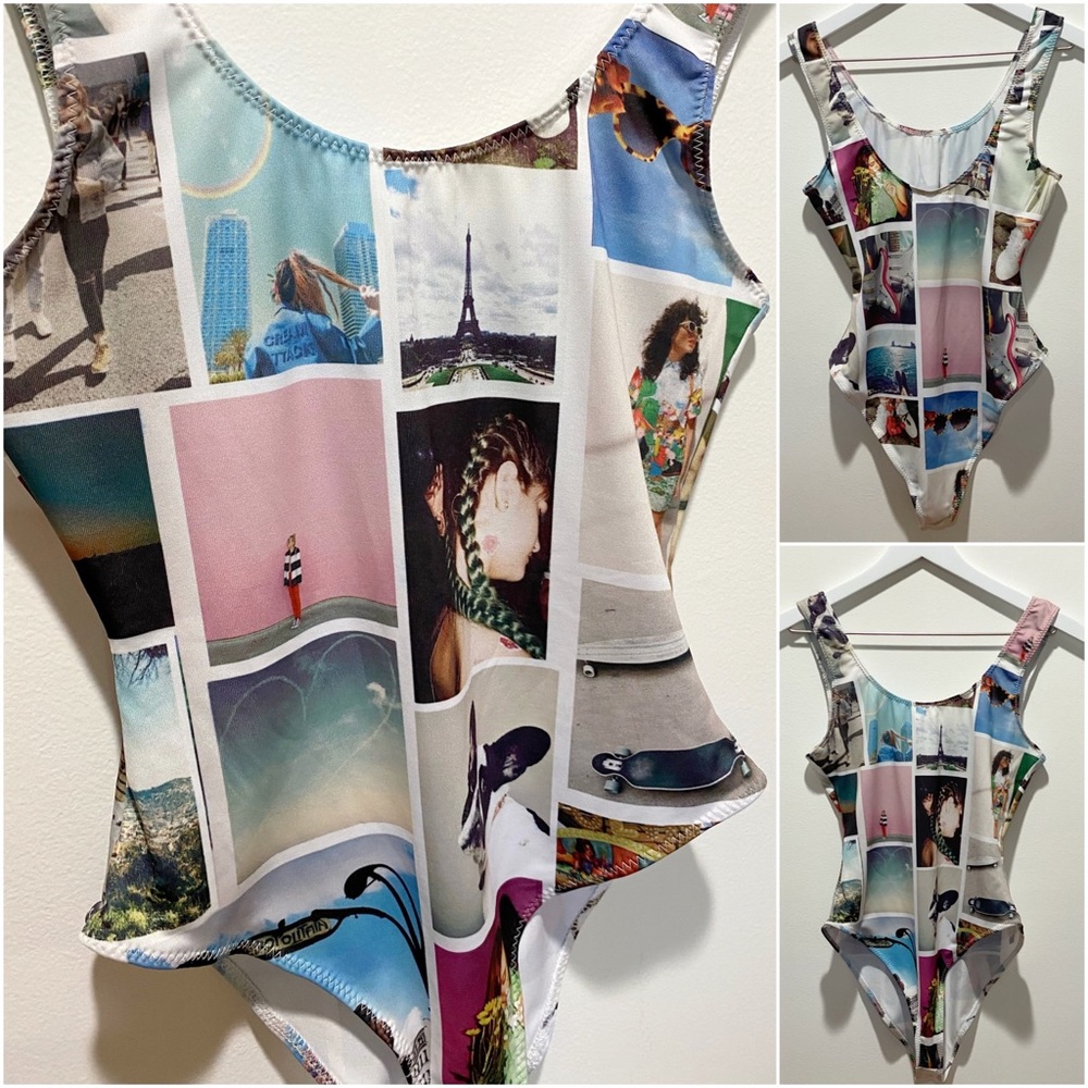 Vintage style Polaroid body swimsuit top small